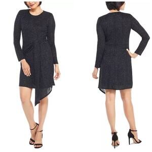 Maggy London Women's Aurora Glitter Sparkle Black Cocktail Dress‎ Size 10